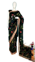 Linen digital print Saree SILK ZONE