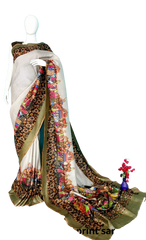 Linen digital print Saree SILK ZONE