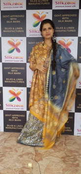 Soft silk hand print suit SILK ZONE