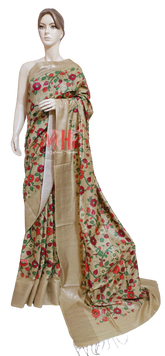 Pure Tussar Silk print saree