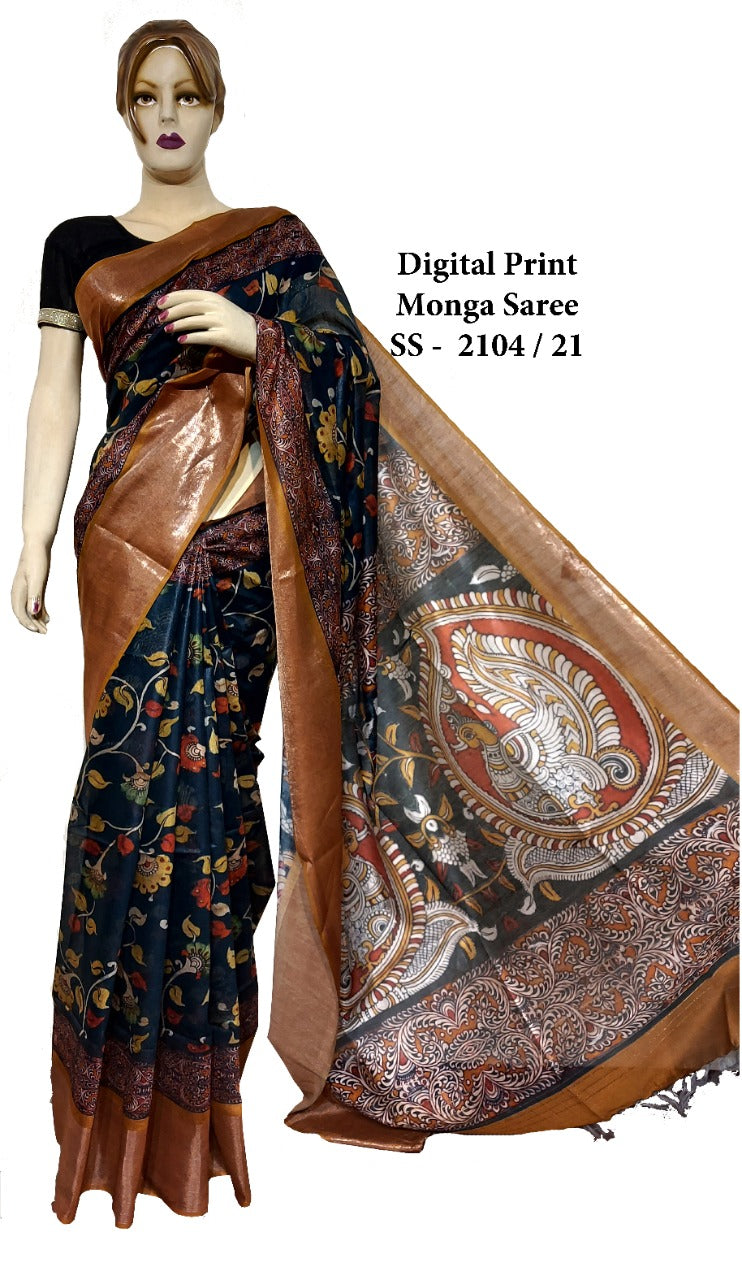 Pure Tussar Silk print saree