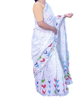 Khadi linen printed saree SILK ZONE