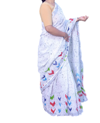 Khadi linen printed saree SILK ZONE