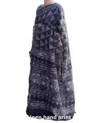 Khadi linen printed saree SILK ZONE