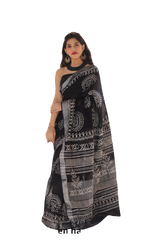 Khadi linen printed Saree SILK ZONE
