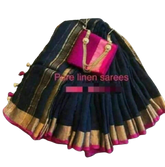 Pure linen plane saree SILK ZONE