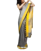 Pure linen plane saree SILK ZONE