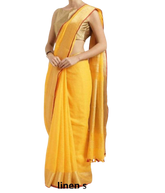 Pure linen plane saree SILK ZONE