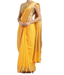 Pure linen plane saree SILK ZONE