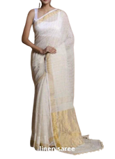 Pure linen checks saree SILK ZONE