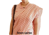 Pure linen checks saree SILK ZONE