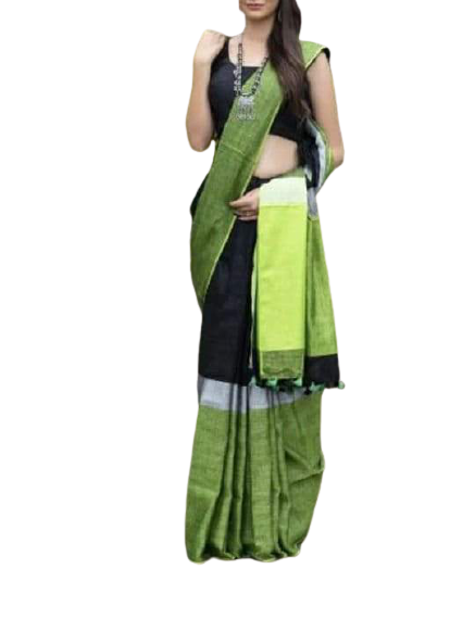Pure linen plane saree SILK ZONE