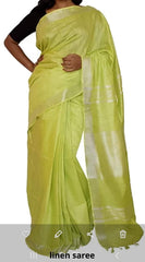 Pure linen plane saree SILK ZONE