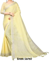 Pure linen plane saree SILK ZONE