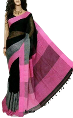 Pure linen plane saree SILK ZONE