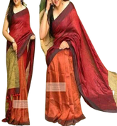 Pure linen plane saree SILK ZONE