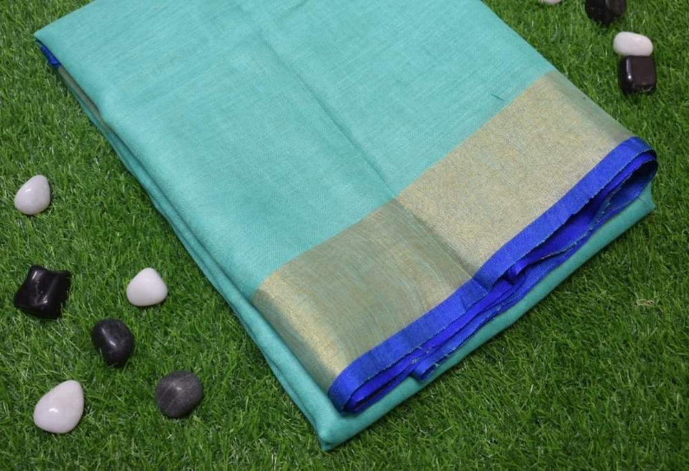 Pure linen plane saree SILK ZONE