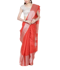 Pure linen plane saree SILK ZONE