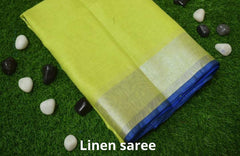 Pure linen plane saree SILK ZONE