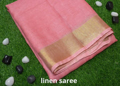 Pure linen plane saree SILK ZONE