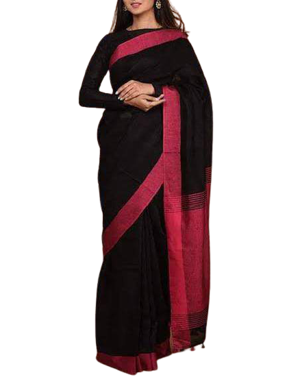 Pure linen plane saree SILK ZONE