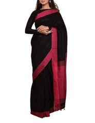 Pure linen plane saree SILK ZONE