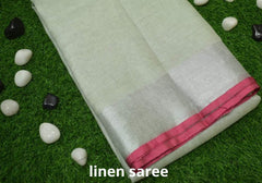 Pure linen plane saree SILK ZONE