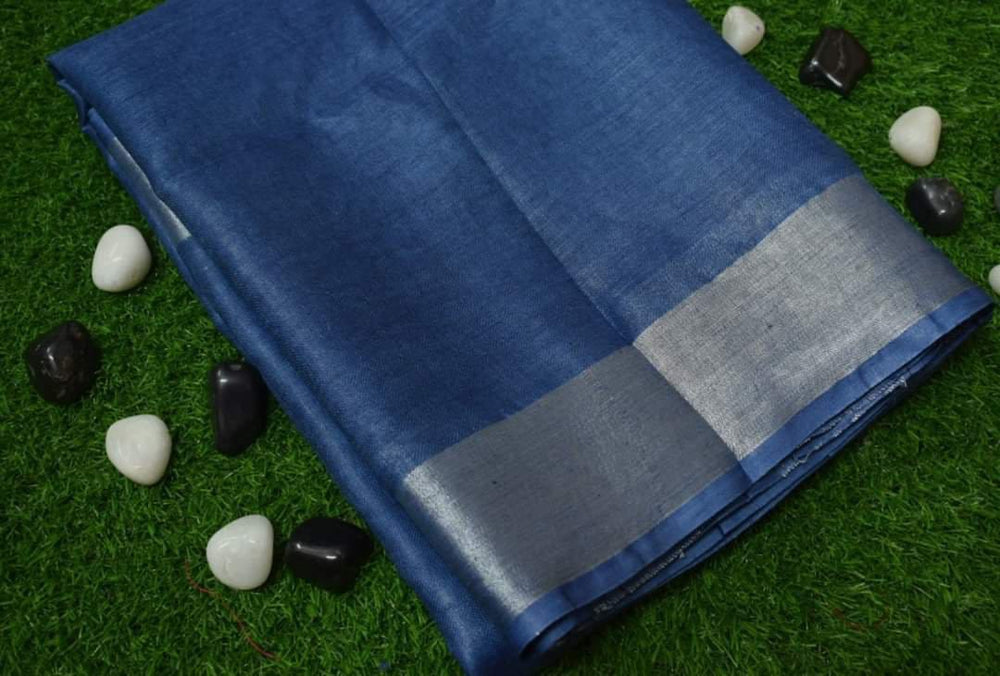 Pure linen plane saree SILK ZONE