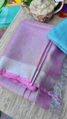 Pure linen plane saree SILK ZONE