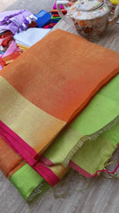 Pure linen plane saree SILK ZONE