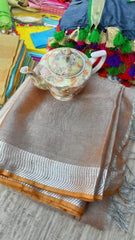 Pure linen plane saree SILK ZONE