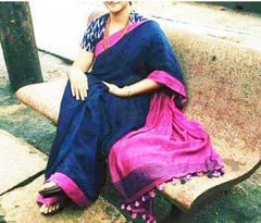 Pure linen plane saree SILK ZONE