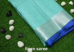 Pure linen plane saree SILK ZONE