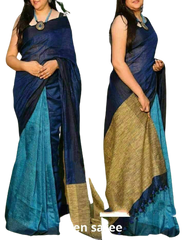 Pure linen plane saree SILK ZONE