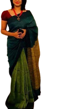 Pure linen plane saree SILK ZONE