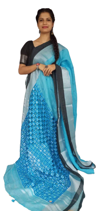 Linen cutwork design saree SILK ZONE