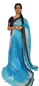 Linen cutwork design saree SILK ZONE