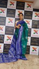 Khadi linen batik printed saree SILK ZONE
