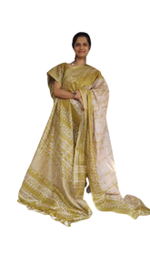 Khadi linen batik printed saree SILK ZONE