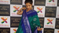 Khadi linen batik printed saree SILK ZONE