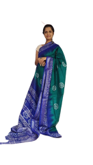 Khadi linen batik printed saree SILK ZONE