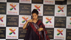 Khadi linen batik printed saree SILK ZONE