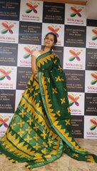 Khadi linen batik printed saree SILK ZONE