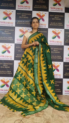 Khadi linen batik printed saree SILK ZONE