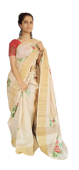 Pure Tussar Silk print saree