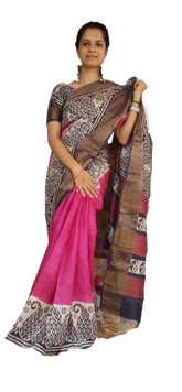 Pure Tussar Silk print saree