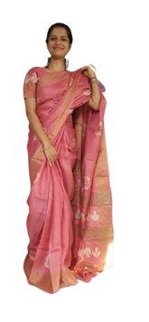 Pure Tussar Silk print saree