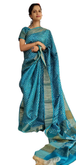 Pure Tussar Silk print saree