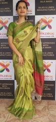 Pure Tussar Silk print saree