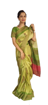 Pure Tussar Silk print saree